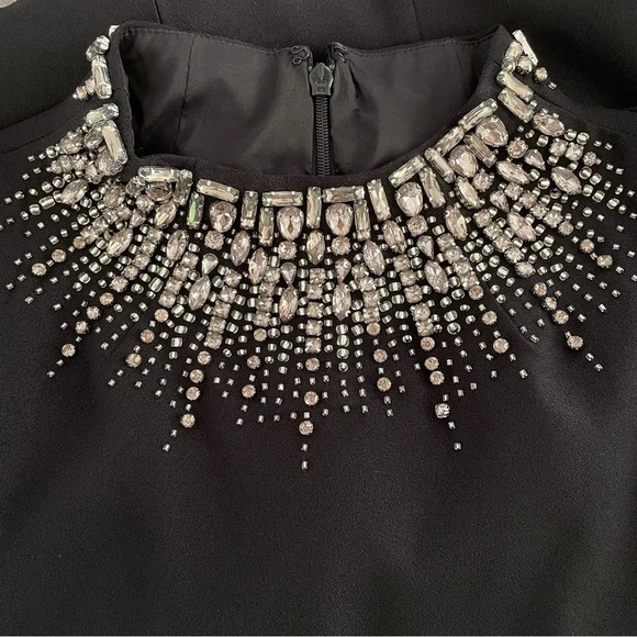 AIDAN MATTOX Sleeveless Mock Beaded Turtleneck Popover Dress size 12 - Picture 1 of 10